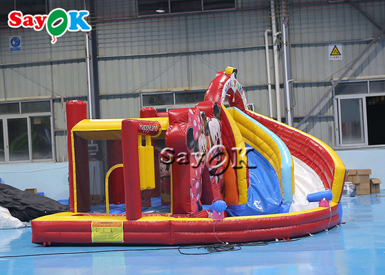 Kartun Mouse Tema Inflatable Bounce House Water Slide 4.6x4.3x 3.1m