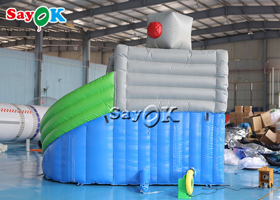 Inflatable Bouncy Slides Robot Halaman Belakang Kustom Bertema Seluncuran Air Tiup Dengan Kolam Renang