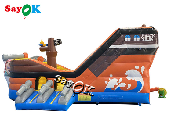 Kapal Bajak Laut PVC Komersial Bertema Inflatable Bounce Castle Untuk Anak-Anak / Dewasa