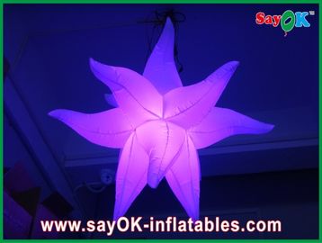 Ungu Hijau Fireproof Raksasa Inflatable Bintang LED Light Untuk Dekorasi Pesta