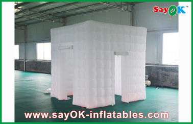 Inflatable Photo Studio White Portable Inflatable Square Photo Booth Dengan Lampu Led Dengan 2 Pintu