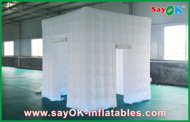 Inflatable Photo Studio White Portable Inflatable Square Photo Booth Dengan Lampu Led Dengan 2 Pintu