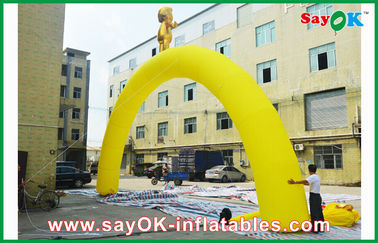 Inflatable Rainbow Arch Disesuaikan Kuning Api - Proof Finish Line Inflatable Arch Untuk Game Olahraga
