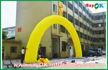 Inflatable Rainbow Arch Disesuaikan Kuning Api - Proof Finish Line Inflatable Arch Untuk Game Olahraga