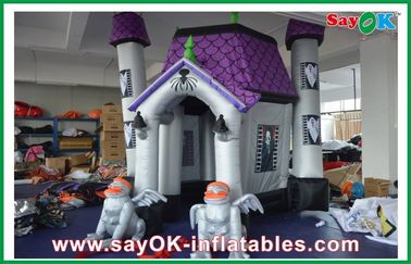 Halloween Ghost Cryptic Castle House Inflatable Dekorasi Liburan Dengan Lampu Led