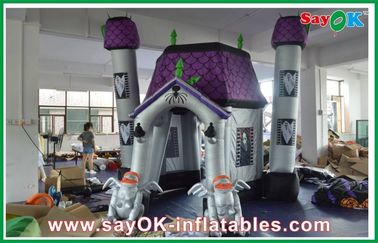 Halloween Ghost Cryptic Castle House Inflatable Dekorasi Liburan Dengan Lampu Led