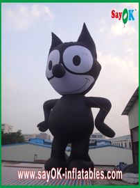 Inflatable Black Cat / Kuat Oxford Cloth Inflatable Hewan Kartun Tinggi 8m