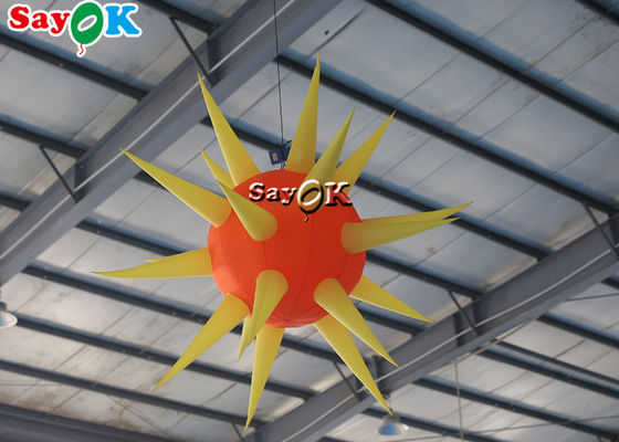 Ceiling Suspended Inflatable LED Spike Ball Untuk Dekorasi Acara Pesta Panggung Klub