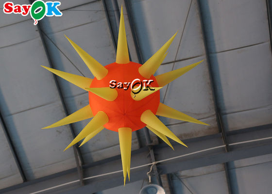 Ceiling Suspended Inflatable LED Spike Ball Untuk Dekorasi Acara Pesta Panggung Klub