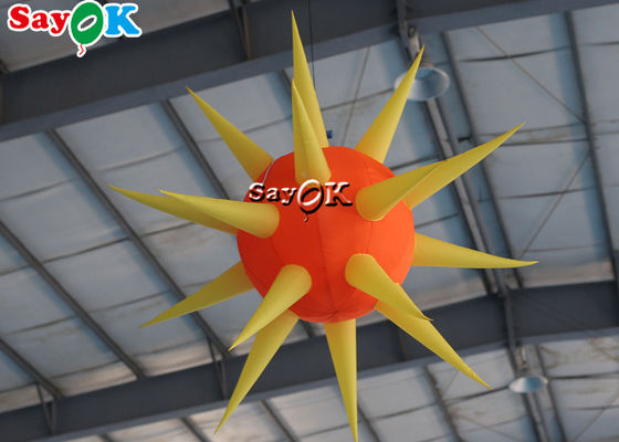 Ceiling Suspended Inflatable LED Spike Ball Untuk Dekorasi Acara Pesta Panggung Klub