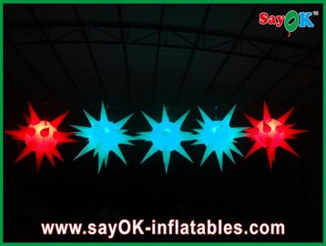Serbaguna Tahap Dekorasi Led Pencahayaan Inflatable Bintang Untuk acara, Merah / Biru