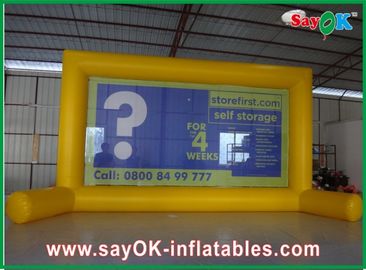 Air Screen Outdoor Yellow Inflatable Movie Screen Advertising Billboard Dengan PVC Tarpaulin Tahan Lama