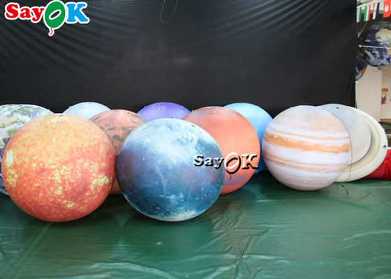 LED Besar Menggantung Dekorasi Pencahayaan Tiup Delapan Planet Bahan PVC