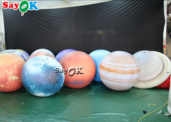 LED Besar Menggantung Dekorasi Pencahayaan Tiup Delapan Planet Bahan PVC