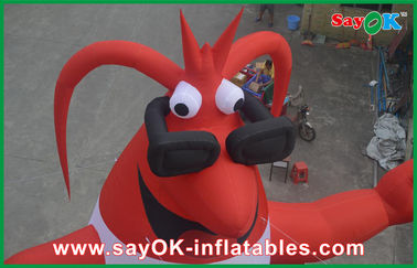 Festival Red Inflatable Kartun Karakter 420D Oxford Cloth