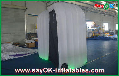 Mobile Photo Booth Green Inflatable Photo Booth Enclosure Round Untuk Iklan / Taman