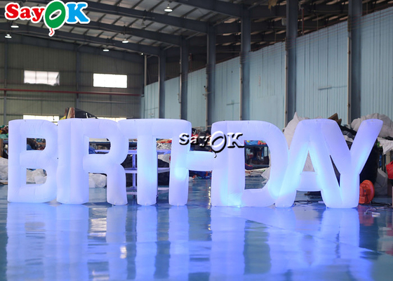 Besar 1.3m 190T Inflatable LED Letters Untuk Dekorasi Acara Pesta Ulang Tahun