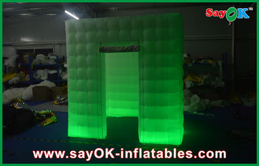 Inflatable Photo Booth Enclosure LED Lighting Air Inflatable, Acara Inflatables Besar Merah / Hijau
