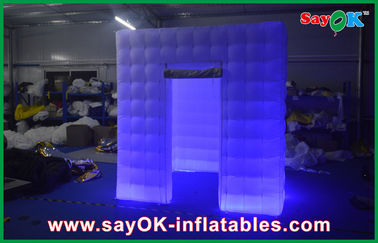 Inflatable Photo Booth Enclosure LED Lighting Air Inflatable, Acara Inflatables Besar Merah / Hijau