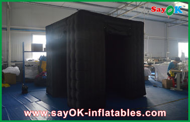 Photo Booth Led Lights Black 2 Opening Doors Inflatable Photo Booth Tent Untuk Dekorasi Natal