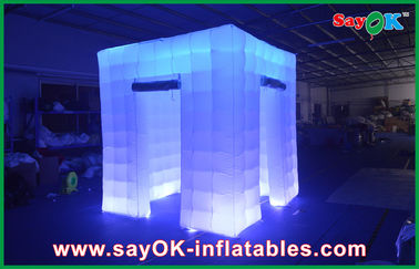 Dekorasi Pesta Tiup 2.4x2.4x2.5m Big Inflatable Led Photo Booth Pernikahan Inflatable Booth