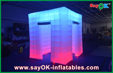Dekorasi Pesta Tiup 2.4x2.4x2.5m Big Inflatable Led Photo Booth Pernikahan Inflatable Booth