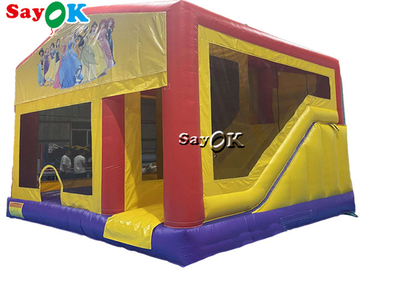 Princess Print Bertema Inflatable Bounce Slide Dengan Ball Pit Pool