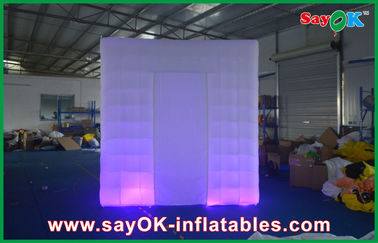 Studio Foto Profesional Ungu Cube Inflatable Photo Booth Tenda 2 Pintu Lampu Led Bawah