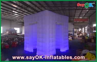 Studio Foto Profesional Ungu Cube Inflatable Photo Booth Tenda 2 Pintu Lampu Led Bawah