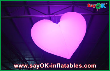 Hanging Inflatable Pencahayaan Dekorasi Untuk Pernikahan Jantung LED
