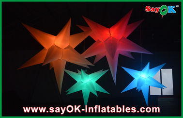 OEM Liburan Hanging Dekorasi Led Inflatable Bintang Biru Merah Oranye