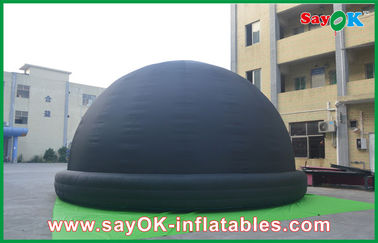 Hitam Kapasitas 60 Orang Inflatable Planetarium Dome Tent Dengan Logo
