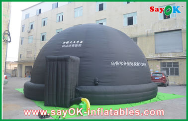 Hitam Kapasitas 60 Orang Inflatable Planetarium Dome Tent Dengan Logo