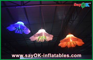 Ungu / Green Giant Inflatable Pencahayaan Dekorasi Led Inflatable Pencahayaan Bunga
