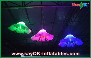 Ungu / Green Giant Inflatable Pencahayaan Dekorasi Led Inflatable Pencahayaan Bunga