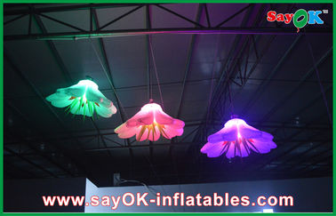 Cahaya Dekorasi Indoor Inflatable Bunga Dengan Rope Hanging Putih 190T Oxford Cloth
