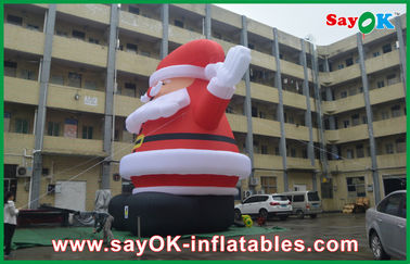 Inflatable Dekorasi Liburan 8m Tinggi Red Big Natal Santa Claus Dengan Oxford Cloth