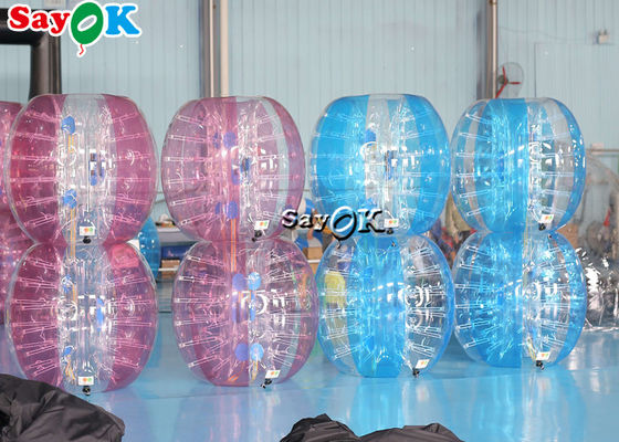 Inflatable Karnaval Permainan Dewasa TPU PVC Tubuh Zorb Bumper Bola Set Transparan Biru Pink Inflatable Gelembung Sepak Bola