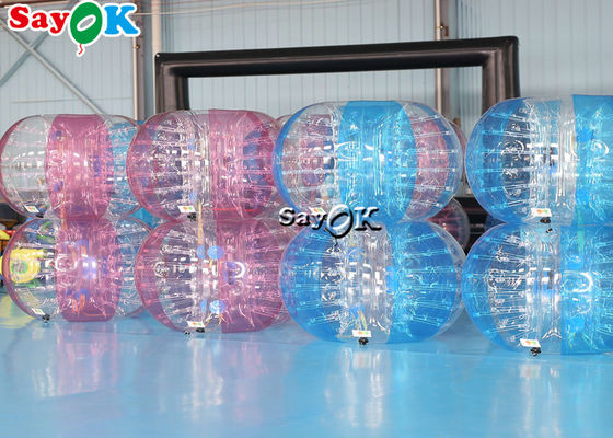 Inflatable Karnaval Permainan Dewasa TPU PVC Tubuh Zorb Bumper Bola Set Transparan Biru Pink Inflatable Gelembung Sepak Bola