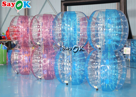 Inflatable Karnaval Permainan Dewasa TPU PVC Tubuh Zorb Bumper Bola Set Transparan Biru Pink Inflatable Gelembung Sepak Bola