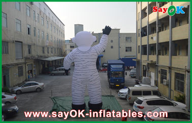 4m Oxford Cloth terbuka Liburan Inflatables Putih Spaceman Untuk Iklan