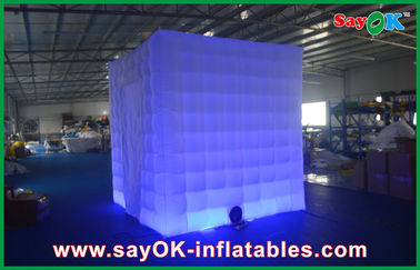 Inflatable Photo Booth Rental Led Light Blue Printing Mengembang Stan Tengah Untuk Berkumpul