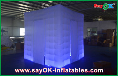 Inflatable Photo Booth Rental Led Light Blue Printing Mengembang Stan Tengah Untuk Berkumpul