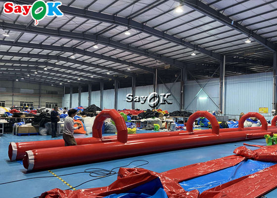 Air di luar ruangan Slide Inflatable PVC Tarpaulin Slide Air Inflatable Tile di tanah datar 60x2m