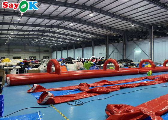 Air di luar ruangan Slide Inflatable PVC Tarpaulin Slide Air Inflatable Tile di tanah datar 60x2m