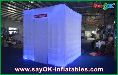 Photo Booth Led Lights Indah Cube Inflatable Photo Booth Logo Untuk Klub Luar Ruangan