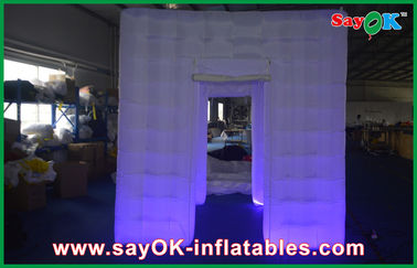 Photo Booth Led Lights Indah Cube Inflatable Photo Booth Logo Untuk Klub Luar Ruangan