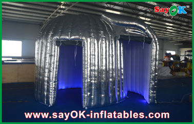 Dekorasi Pesta Inflatable Custom Made Silvery Led Photobooth Tenda Iklan Tiup Untuk Disewa