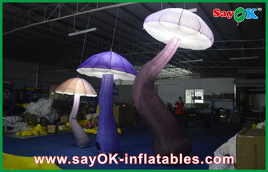 Menarik 3m Inflatable Mushroom LED Lighting 190T Nylon Untuk Engagement
