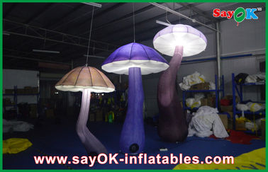 Menarik 3m Inflatable Mushroom LED Lighting 190T Nylon Untuk Engagement